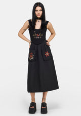 Mythos Embroidered Midi Skirt UK 6
