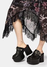 Merunicorn Enchanted Forest Chiffon Print Midi Skirt