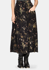 Harpyiai Print Pocket Detail Midaxi Skirt