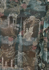 Thalassa Print Hanky Hem Print Chiffon Midi Skirt
