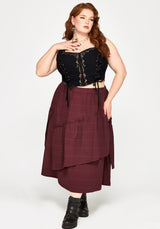 Lysandra Textured Ruffle Midi Skirt