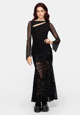 Sanct Flock Mesh Maxi Skirt