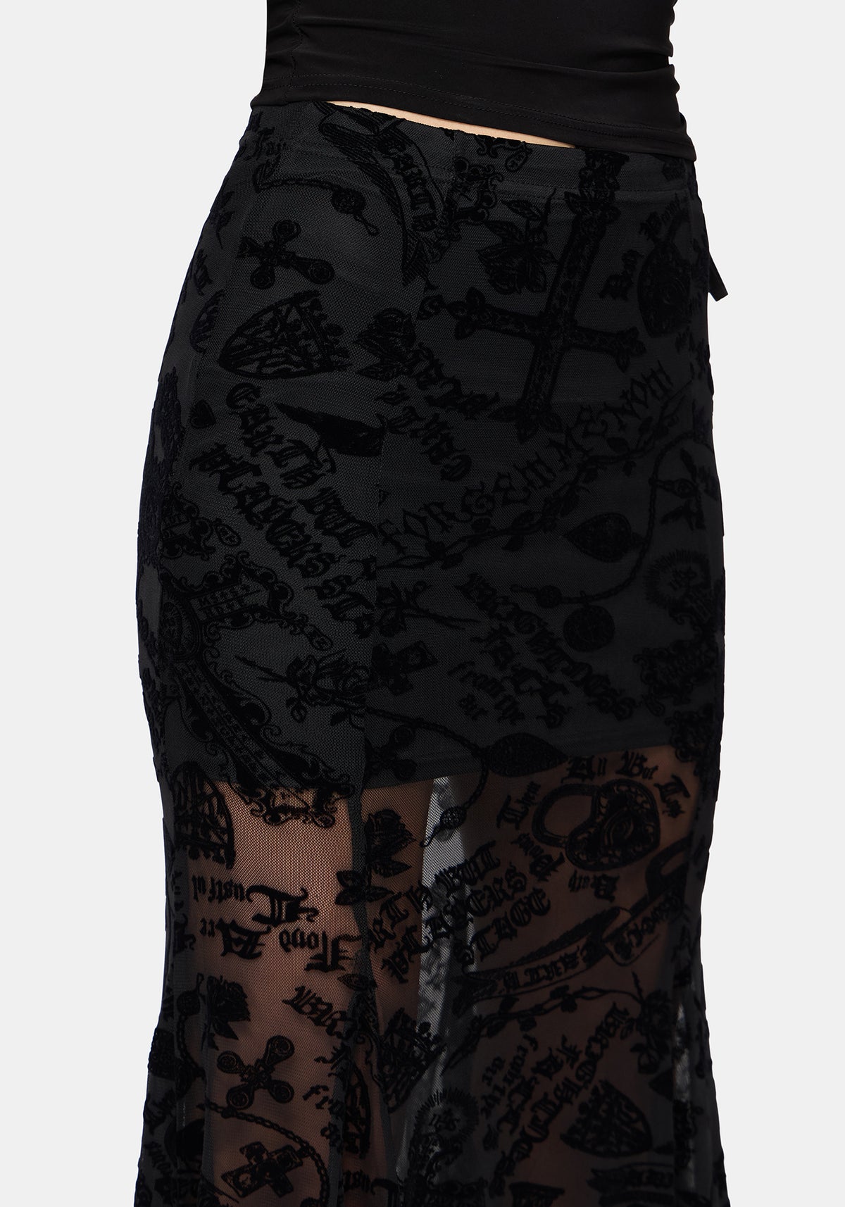 Sanct Flock Mesh Maxi Skirt