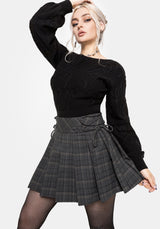 Caitriona Check Lace Up Side Mini Skirt
