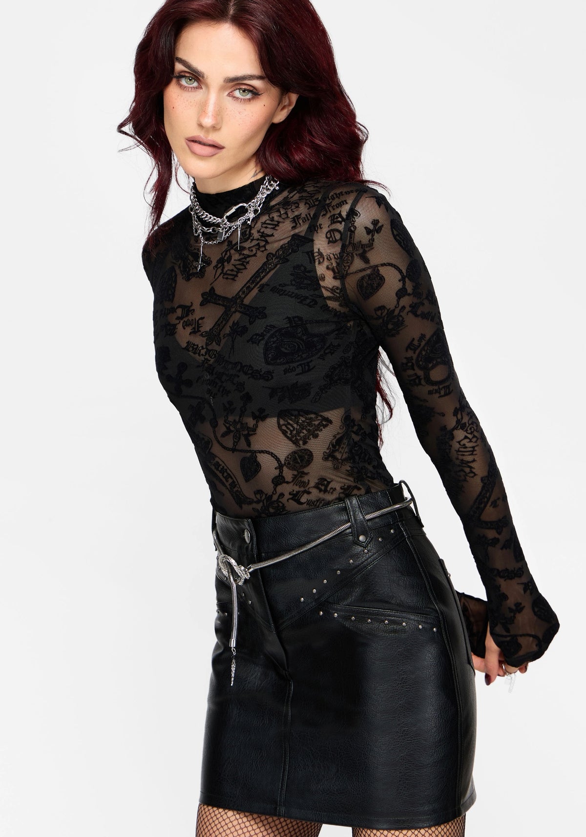 Talia Studded PU Mini Skirt