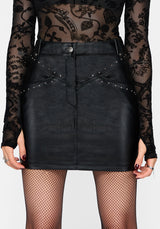 Talia Studded PU Mini Skirt