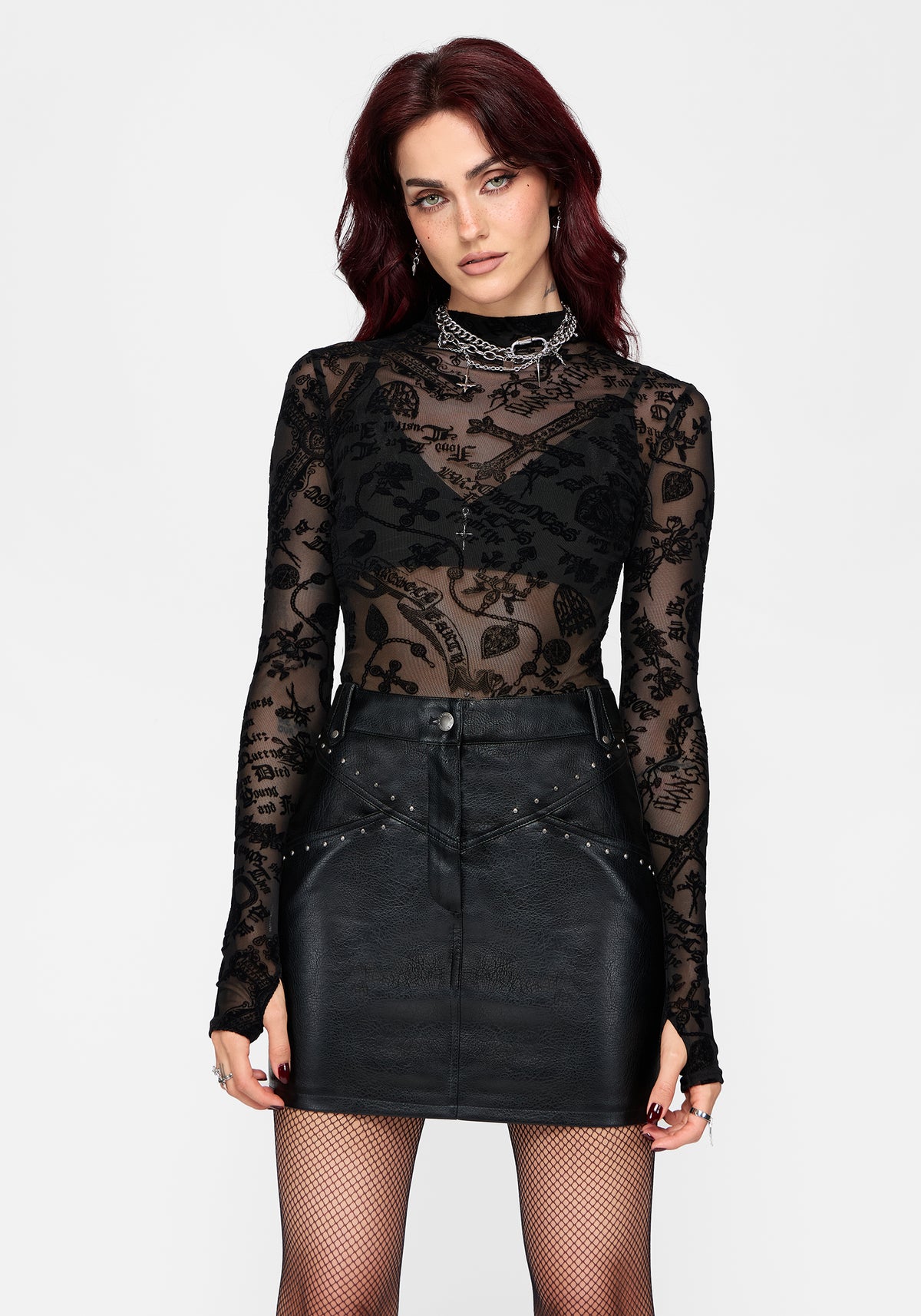 Talia Studded PU Mini Skirt