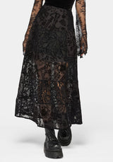 Sanct Flocked Velour Patchwork Midaxi Skirt