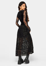 Sanct Flocked Velour Patchwork Midaxi Skirt