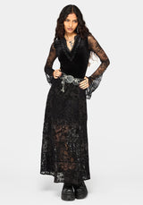 Sanct Flocked Velour Patchwork Midaxi Skirt