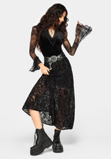 Sanct Flocked Velour Patchwork Midaxi Skirt