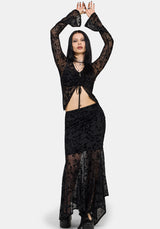 Deadly Nightshade Mesh Midi Skirt