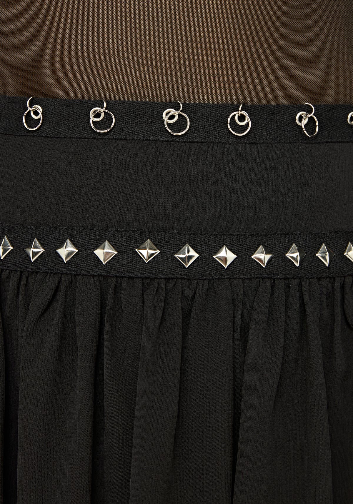 Emara Studded Hanky Hem Mini Skirt UK 6