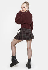 Harley Pleated Check Belted Mini Skirt UK 6