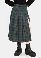 Daria Check Pleated Midaxi Skirt UK 6