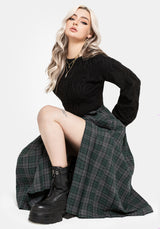 Daria Check Pleated Midaxi Skirt UK 6