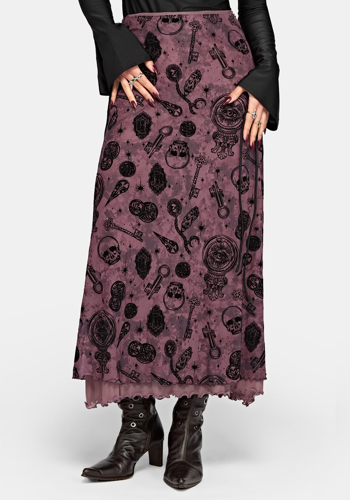 Equinox Flocked Midaxi Skirt