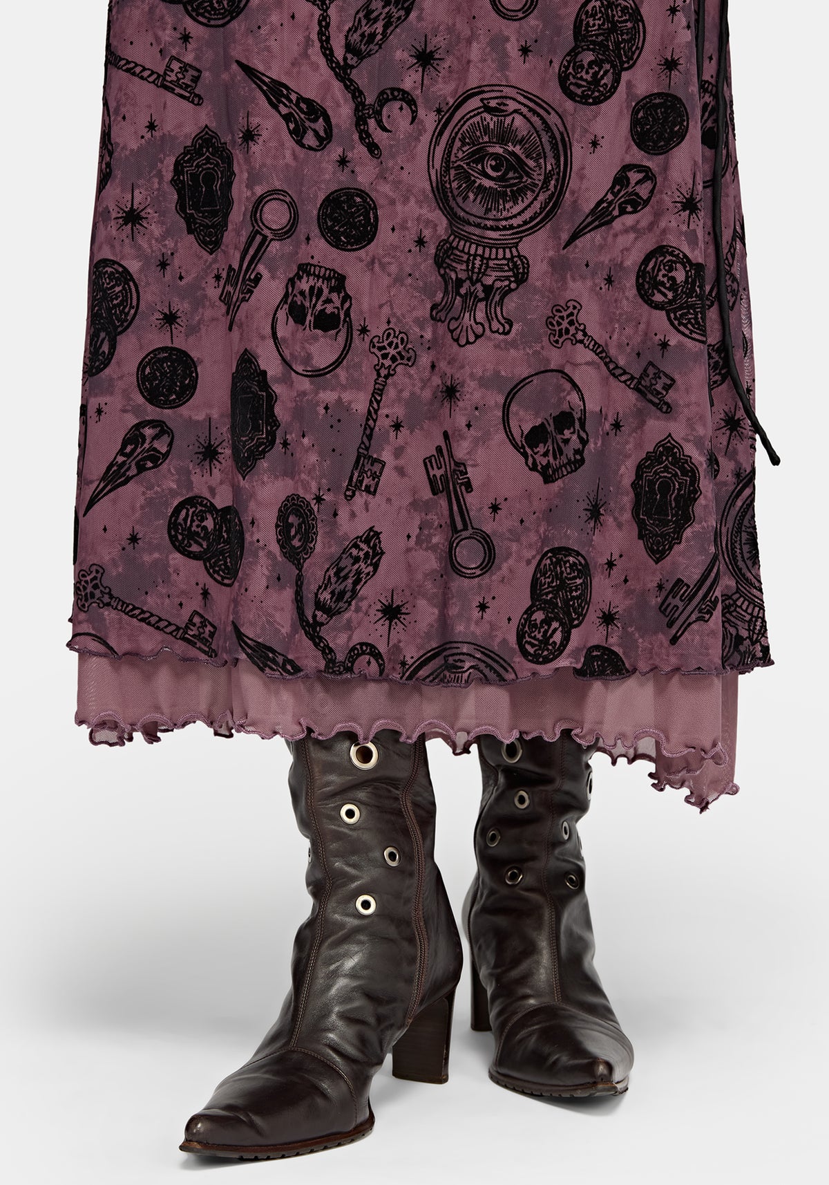 Equinox Flocked Midaxi Skirt