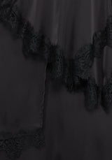 Dhalia Satin and Lace Tattered Maxi Skirt