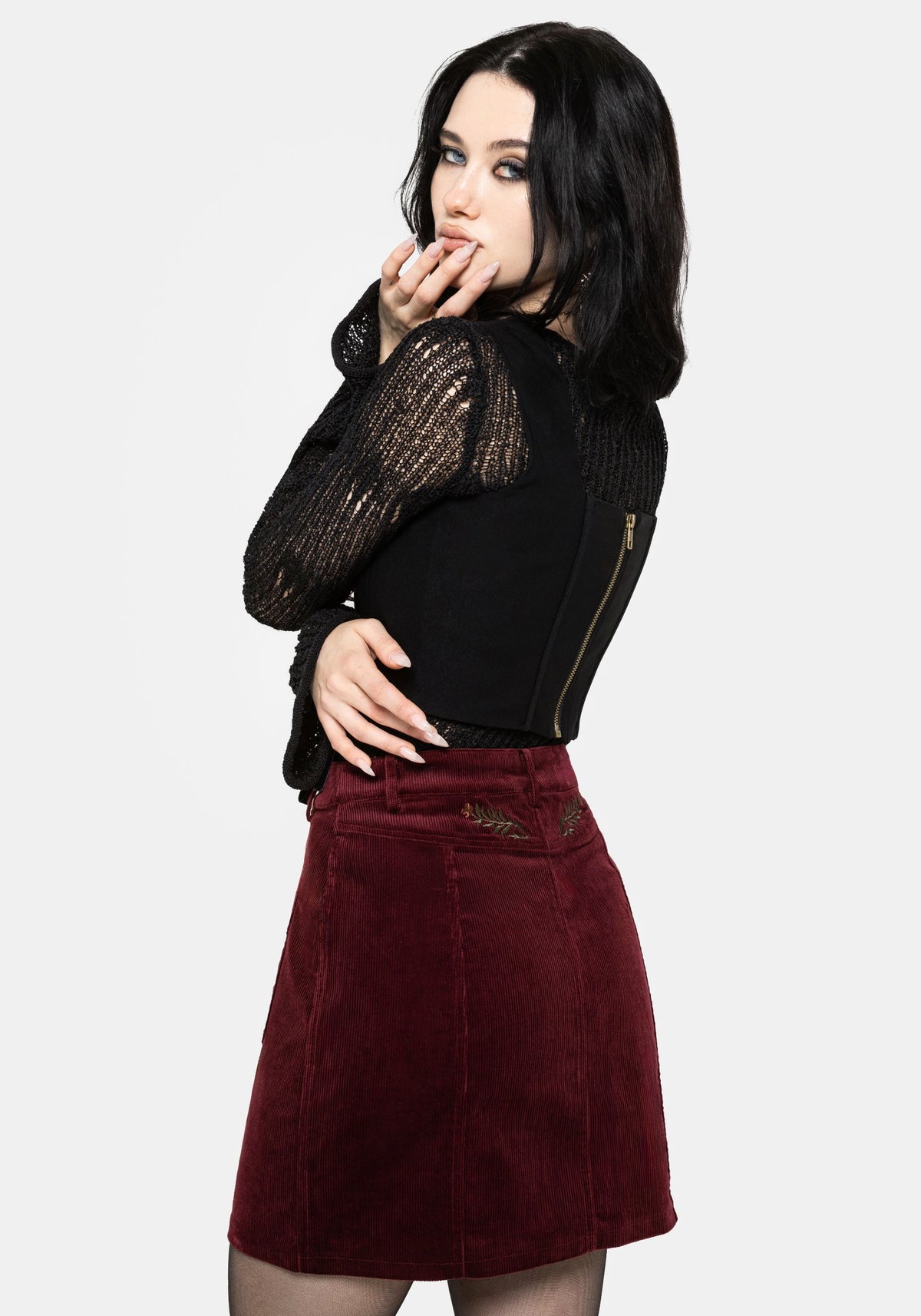 Ouro Embroidered Mini Skirt UK 6