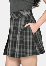 Bramble Buckled Mini Skirt - Dark Green