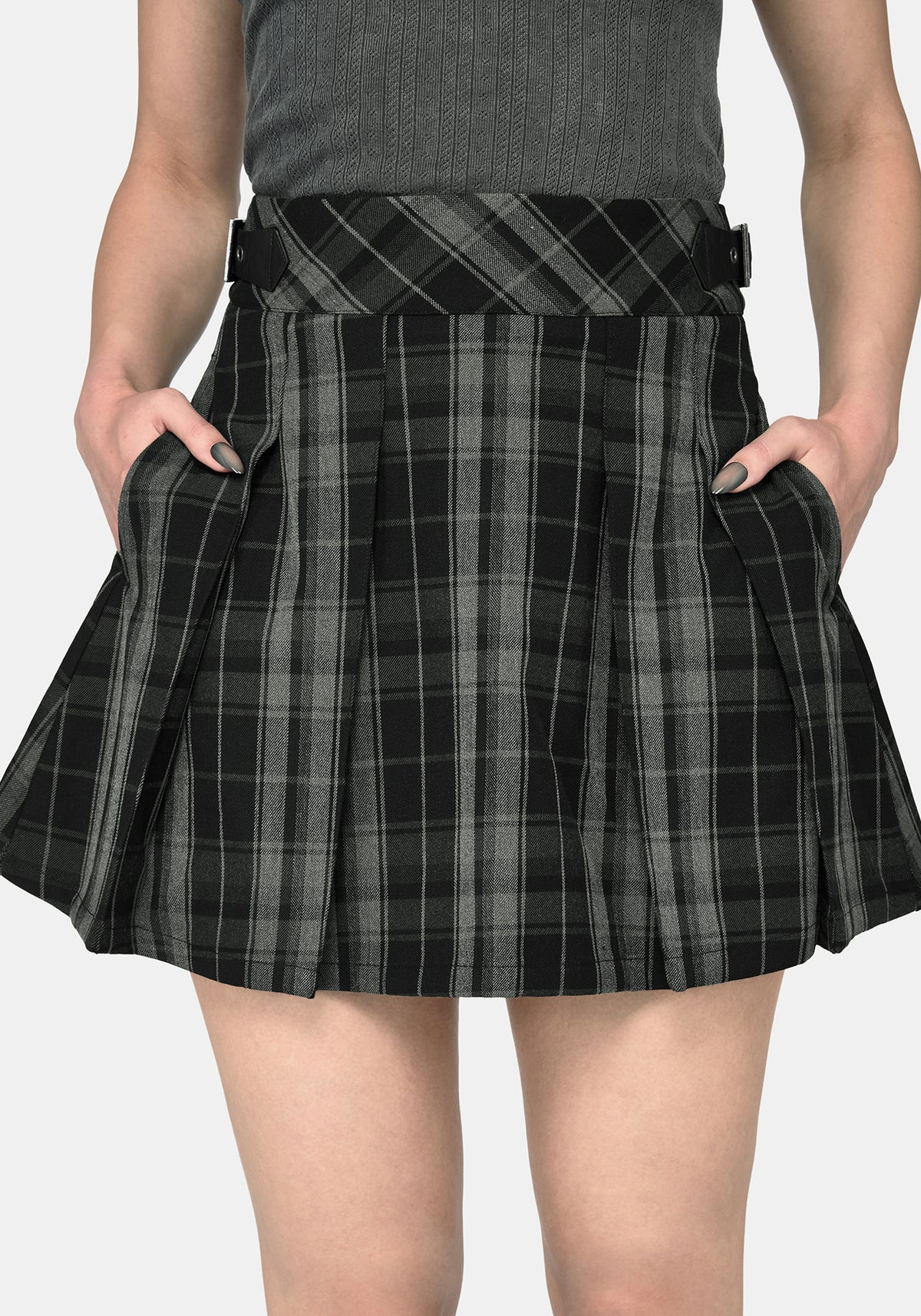 Bramble Buckled Mini Skirt - Dark Green