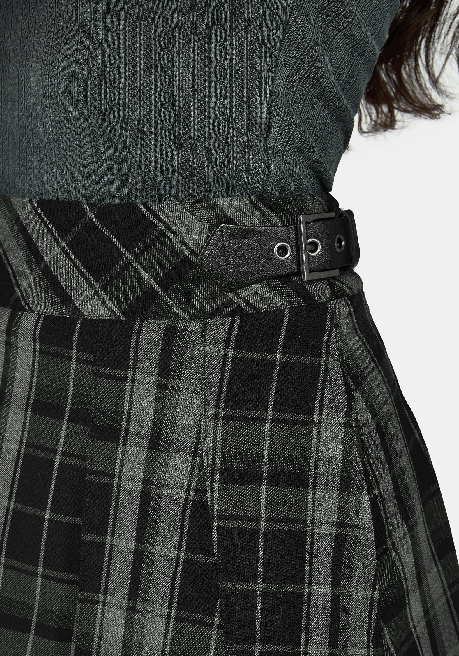 Bramble Buckled Mini Skirt - Dark Green