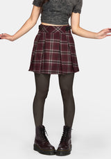 Bramble Buckled Check Mini - Burgundy