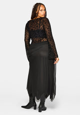 Cyra Hanky Hem Mesh Midaxi Skirt