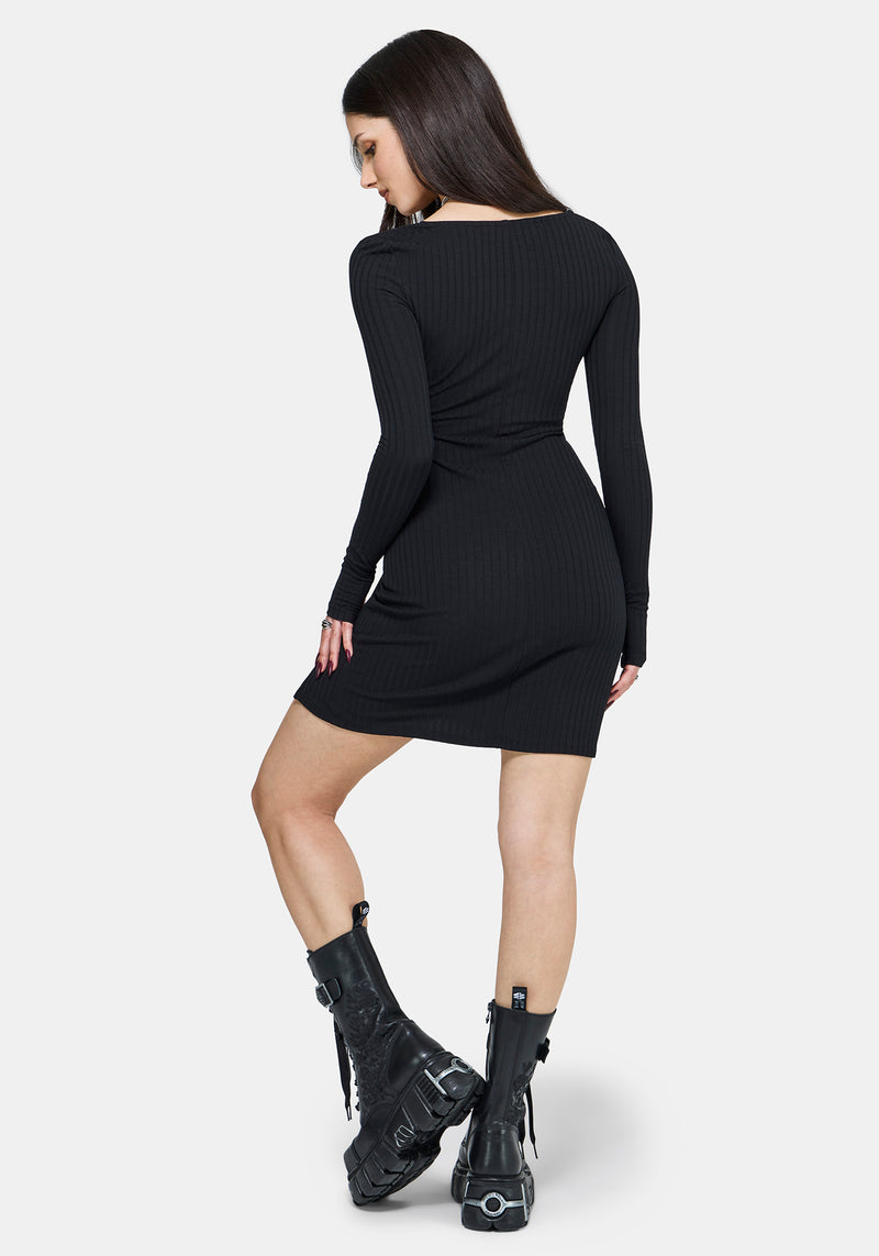 princess polly baby blue dress Black One Sleeve Cut Out Mini Dress | Mini Dresses main image 0