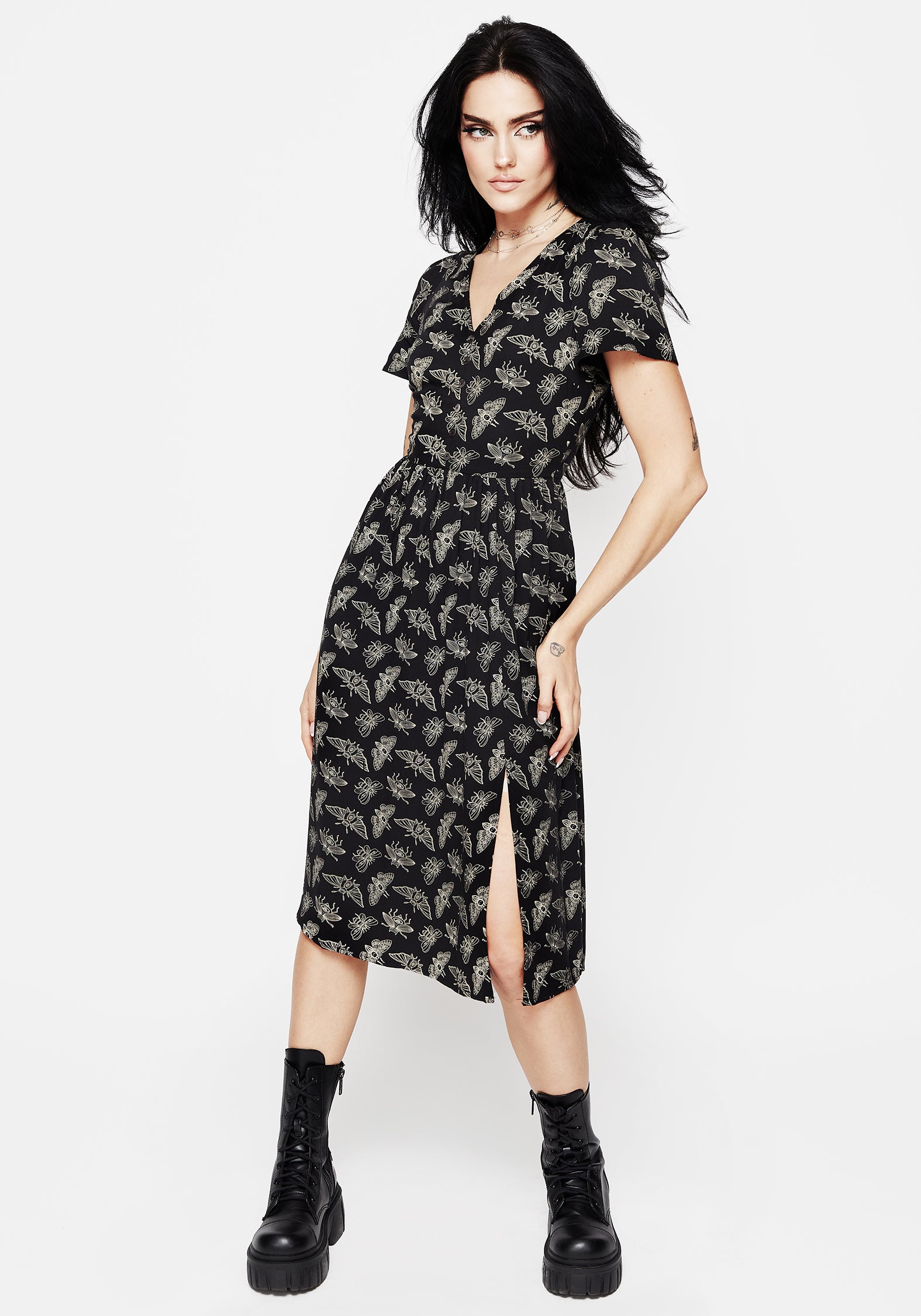 MORTMOTH SHORT SLEEVE MIDI DRESS
