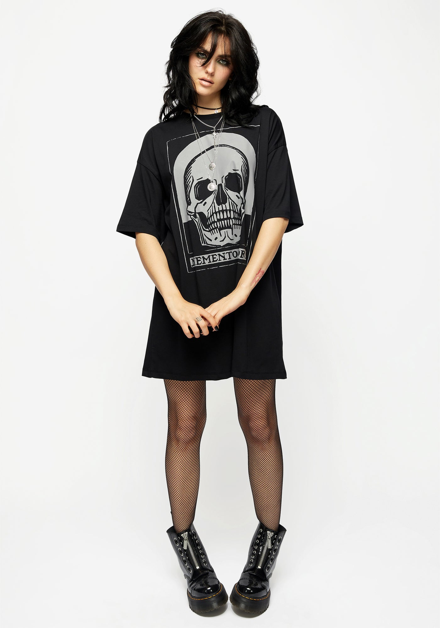 Distressed Band Tee Distressed Tshirt Dress Disturbia Memento Mori Tee  Dress Dresses