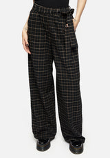 Ransom Tie Waist Check Trousers