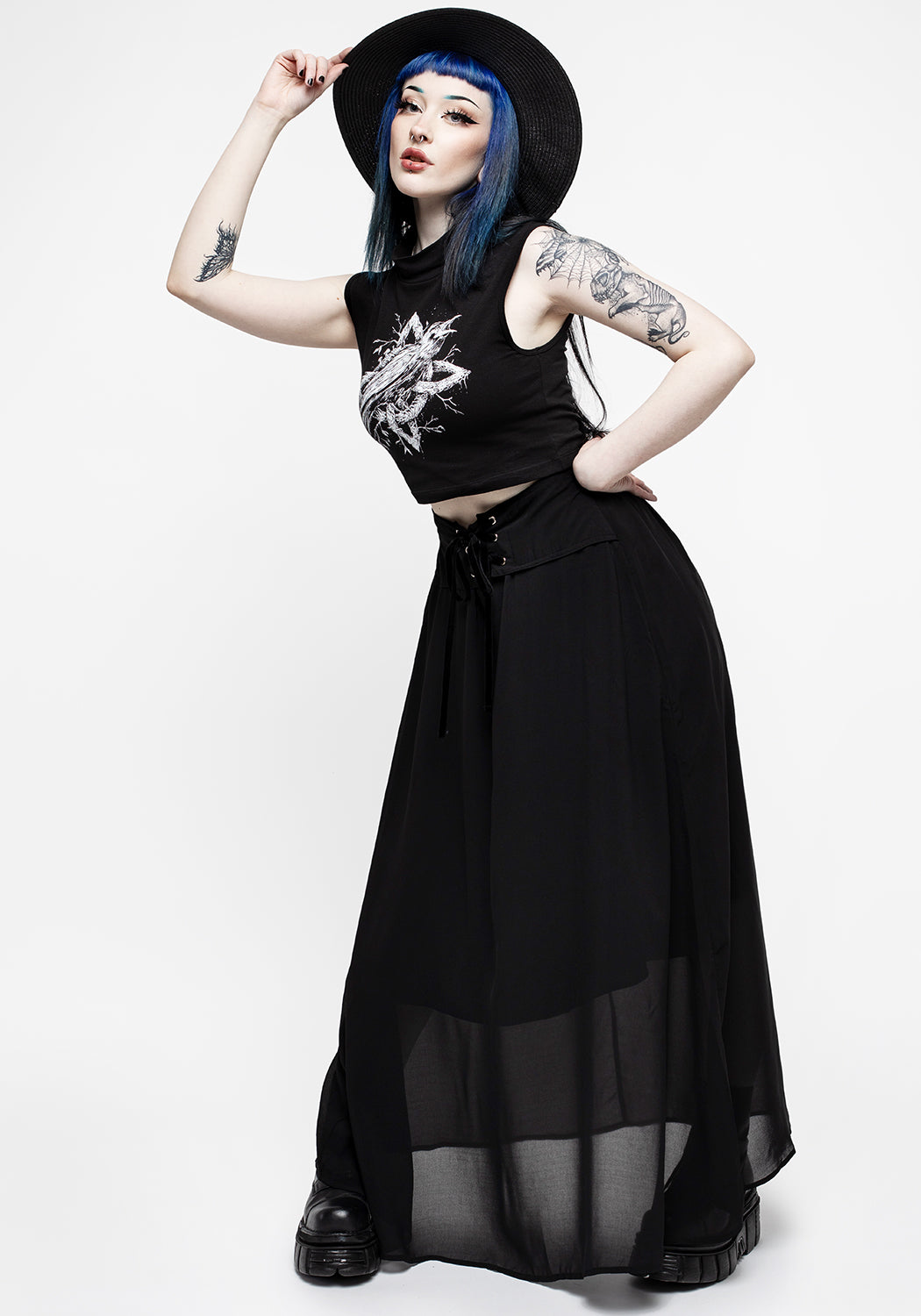 Lara Tie Dye Lace Up Maxi Skirt
