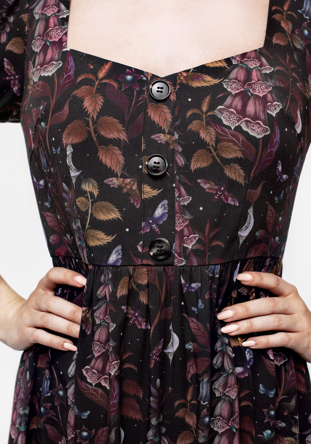 Foxglove-Button-Detail-Midi-Dress – Disturbia