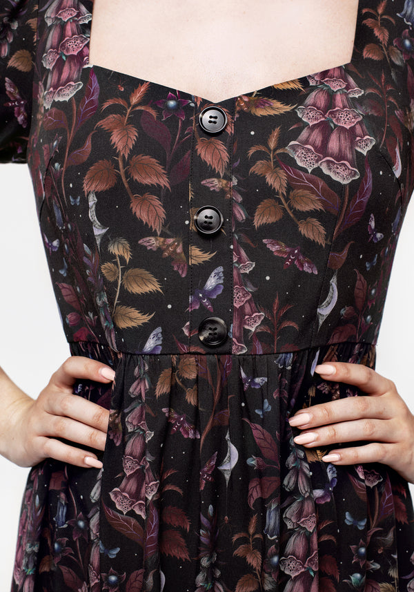 Foxglove Button Detail Midi Dress