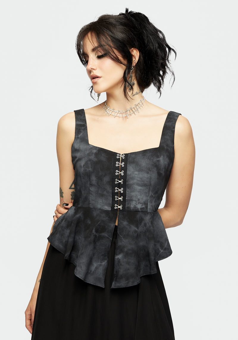 Delacroix Hook and Eye Square Neck Top