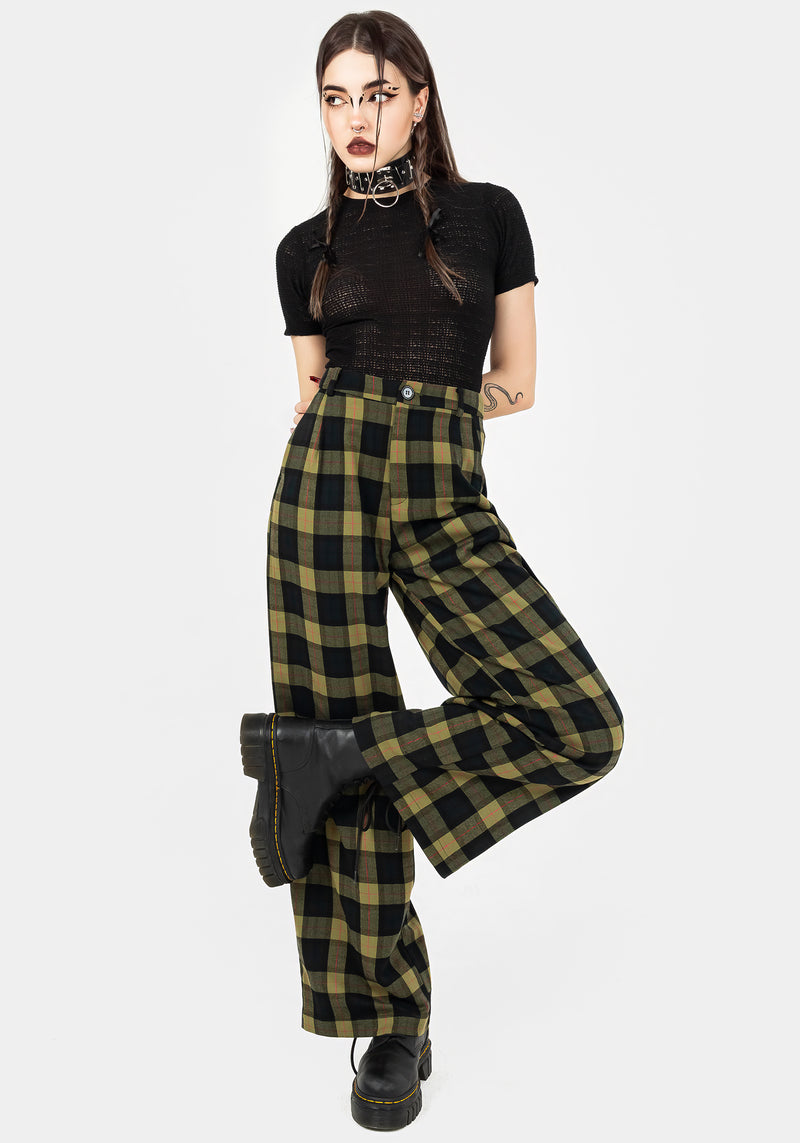 Rapture Wide Leg Check Trousers
