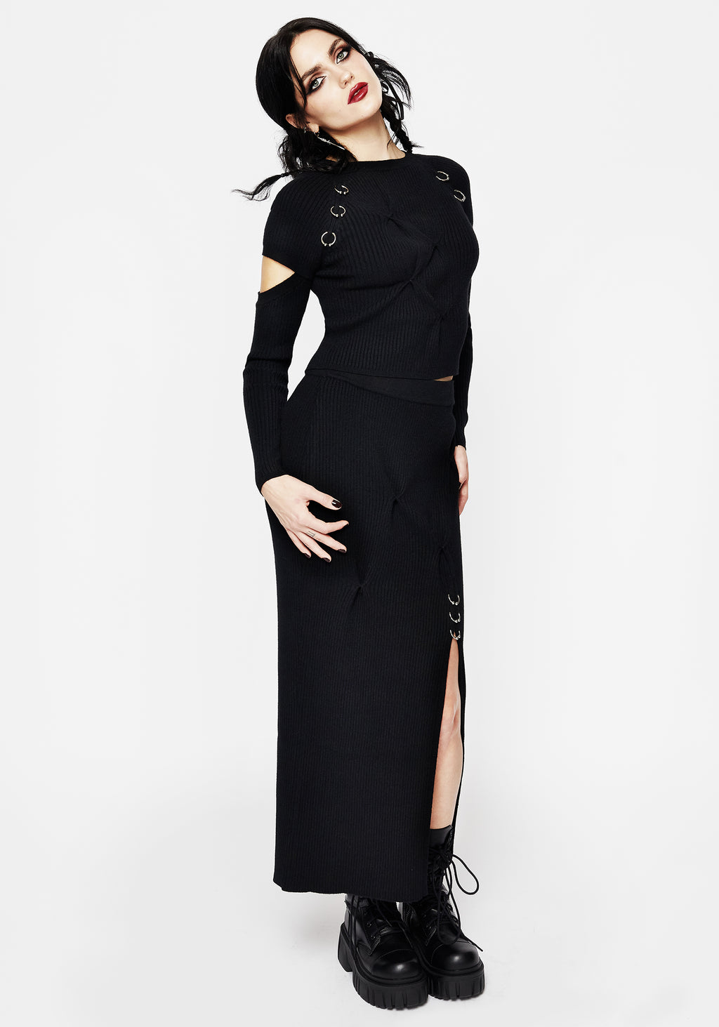 Jumbers Robe Cut Disturbia | Captive Hardware Cut Out Rib Jumper | Jumpers
