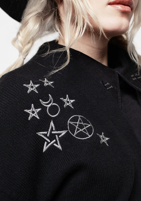 Hex Embroidered Cardigan