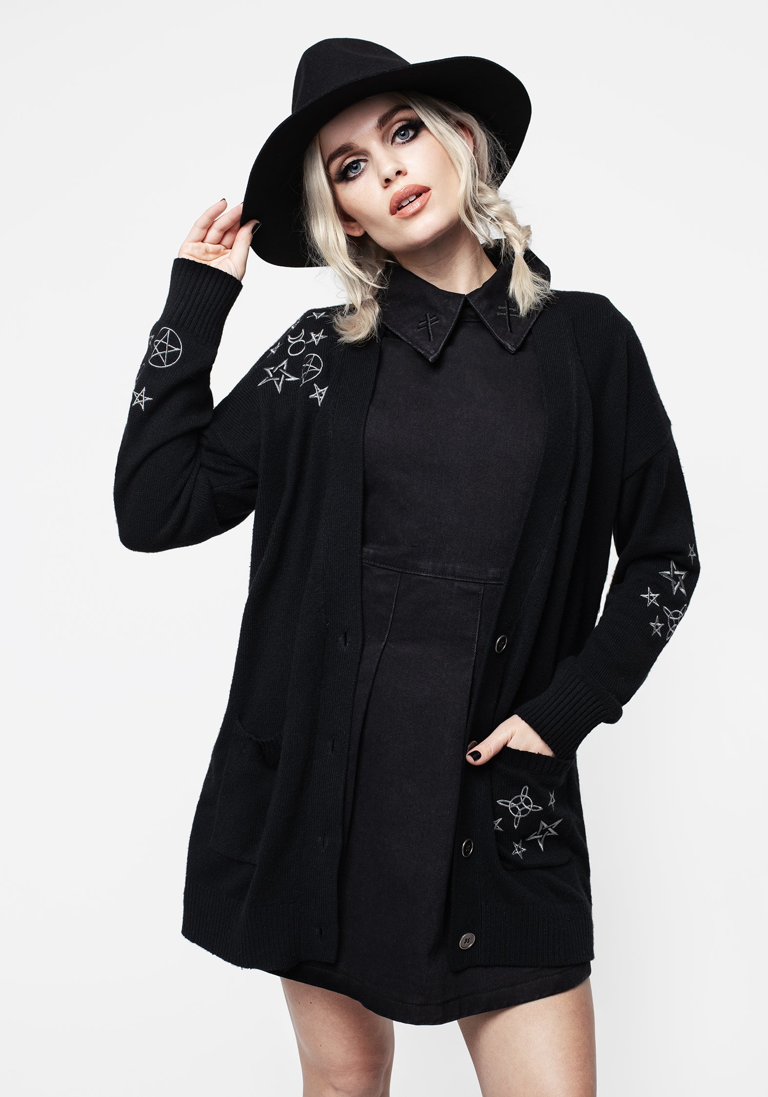 Disturbia | Hex Embroidered Cardigan | Cardigans