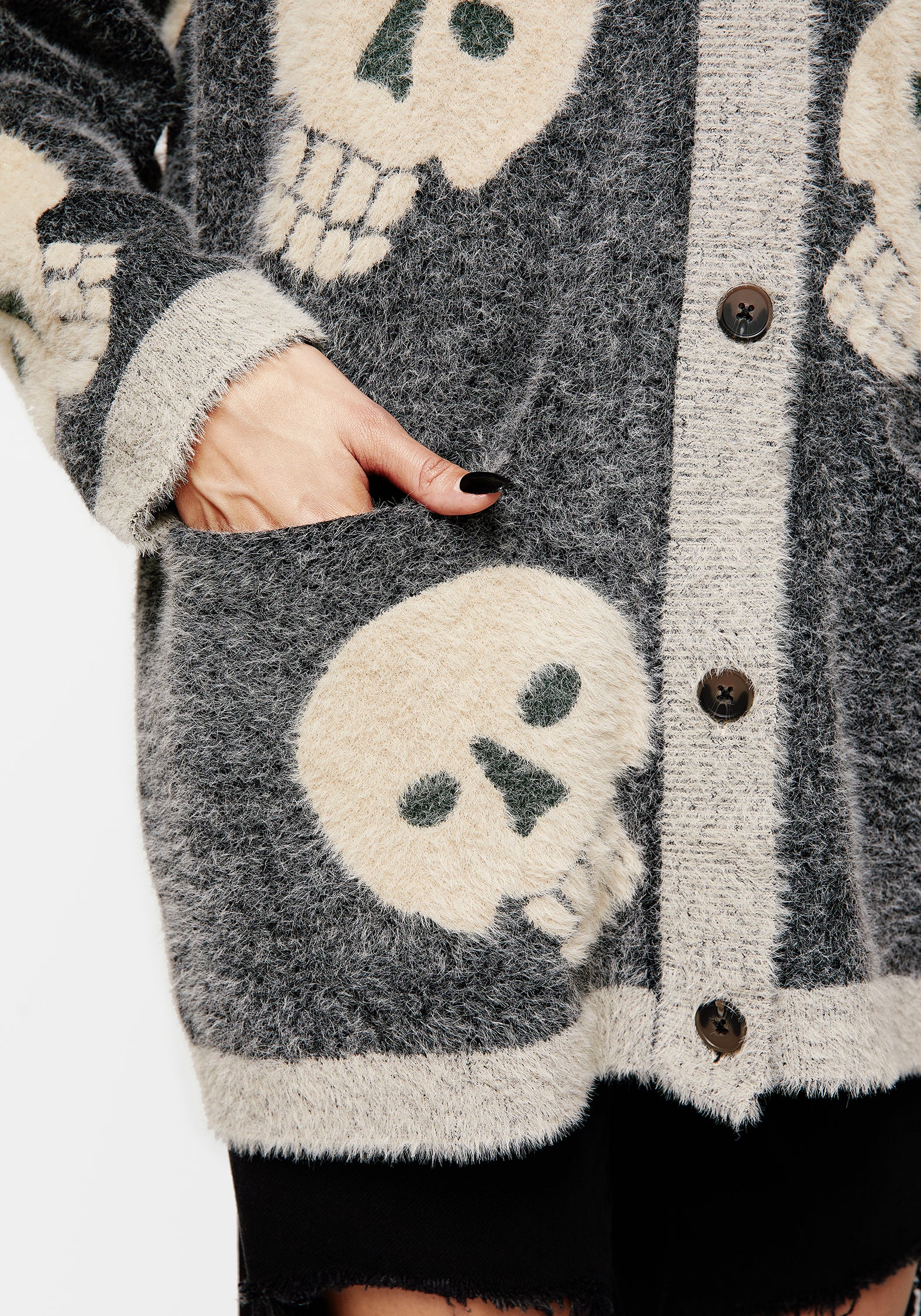 Disturbia | Crania Fluffy Knit Cardigan | Tops