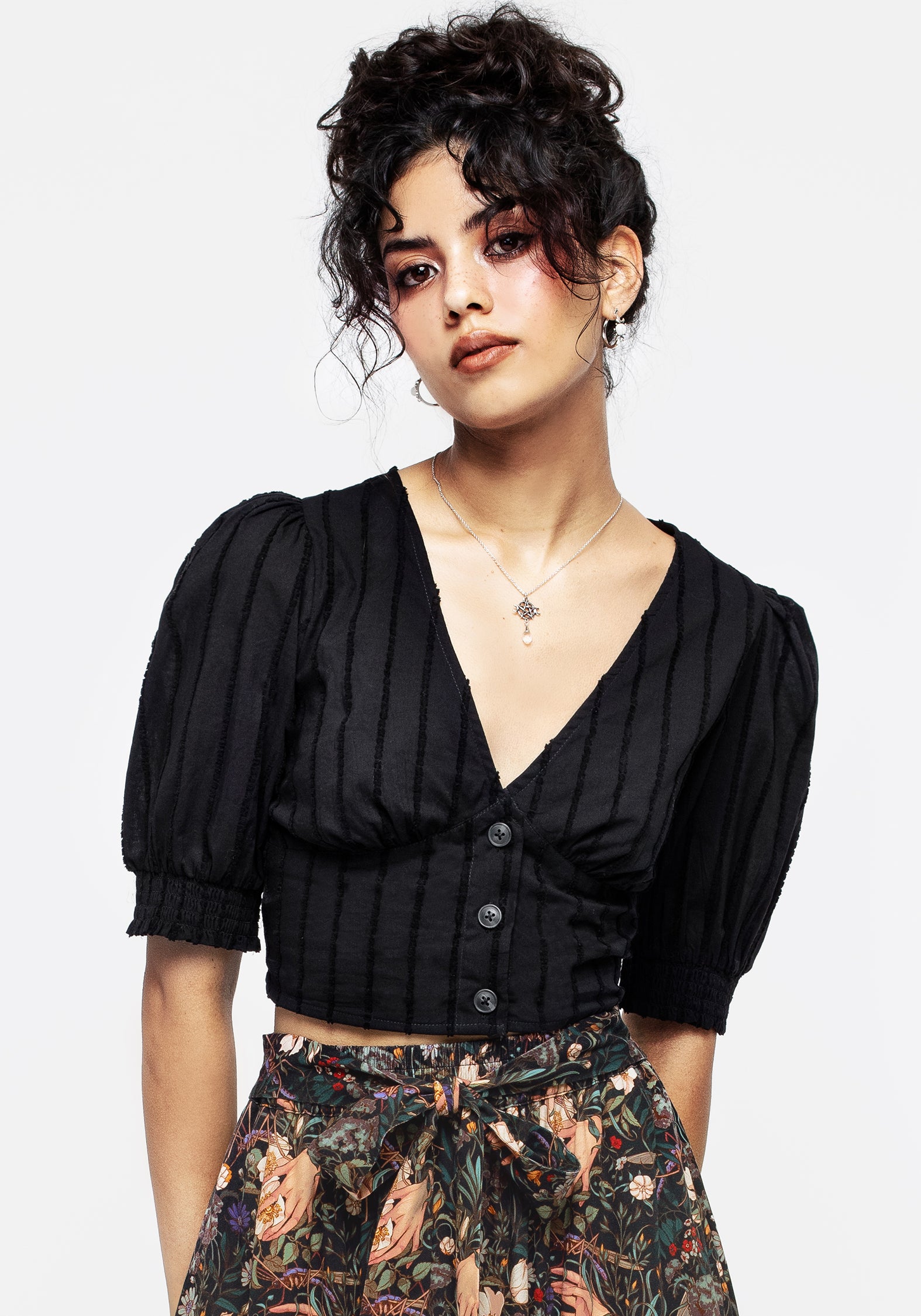 Disturbia | Verity Puff Sleeve Crop Top | Tops