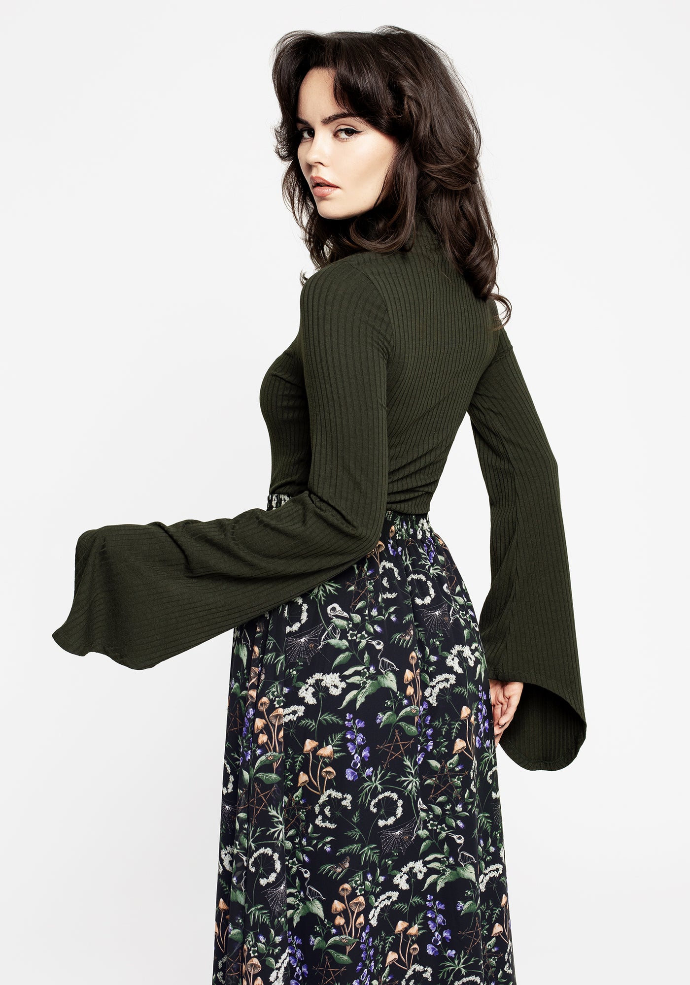 Disturbia | Nectar High Neck Flared Sleeve Top | Tops