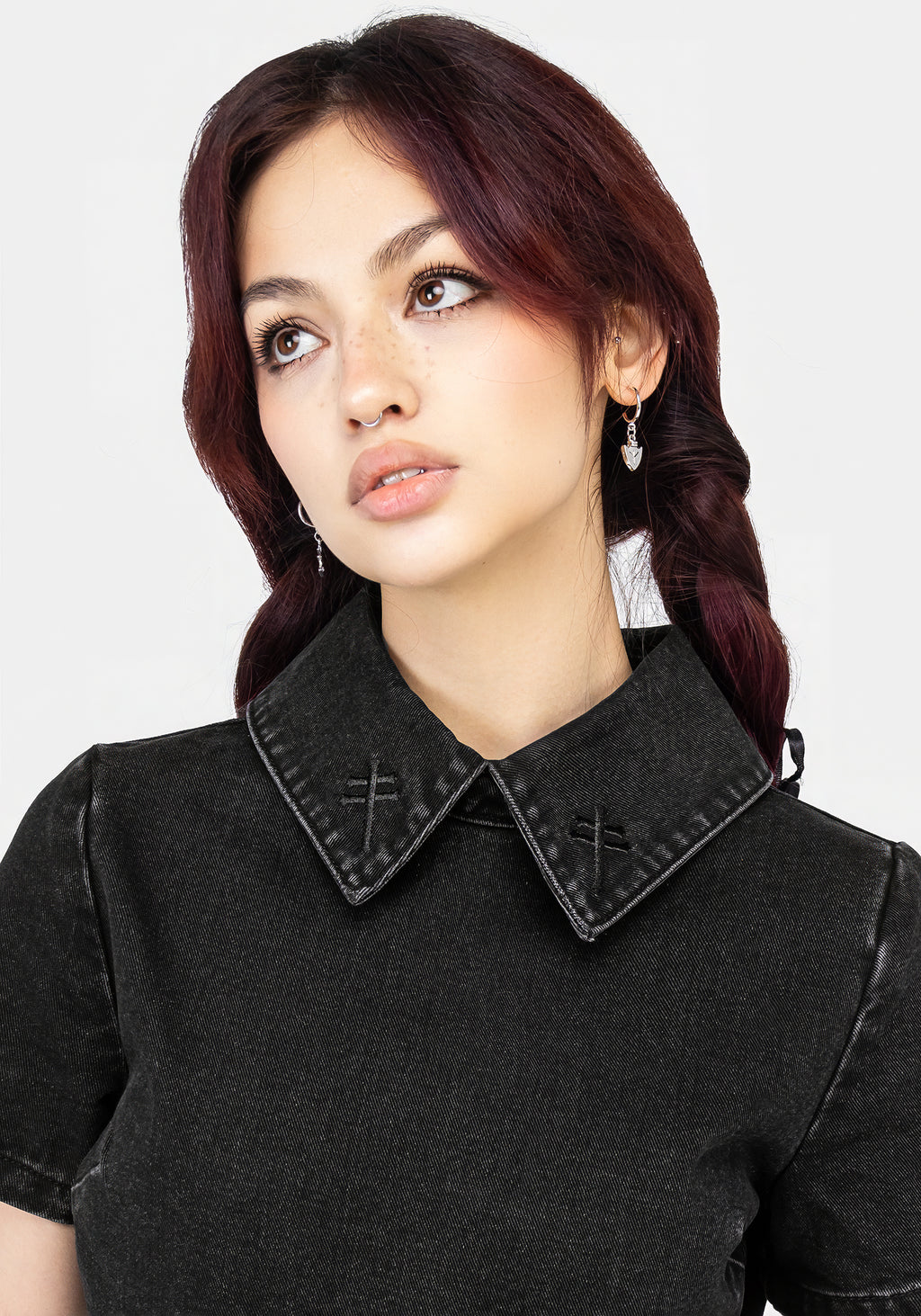 Elsa Denim Pleated Mini Dress Disturbia elsa-denim-pleated-mini-dress-disturbia