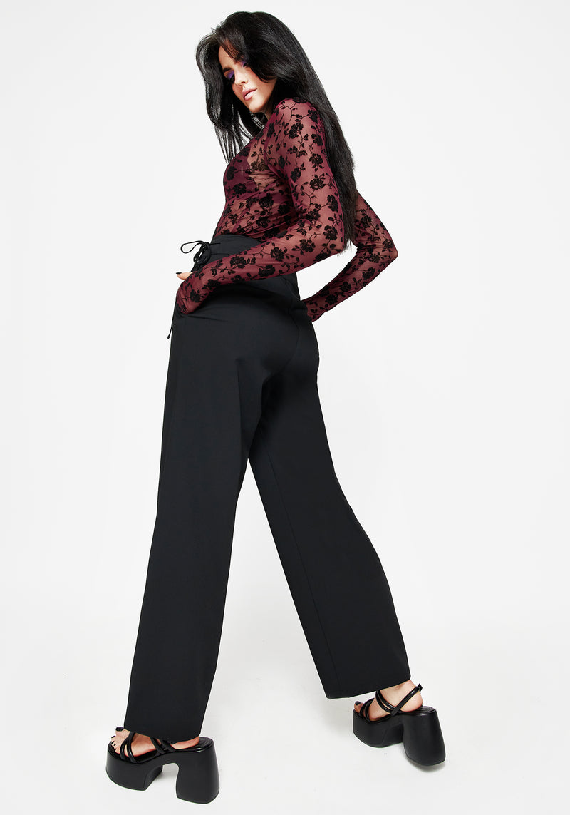 Asteria Tie Waist Embroidered Trousers