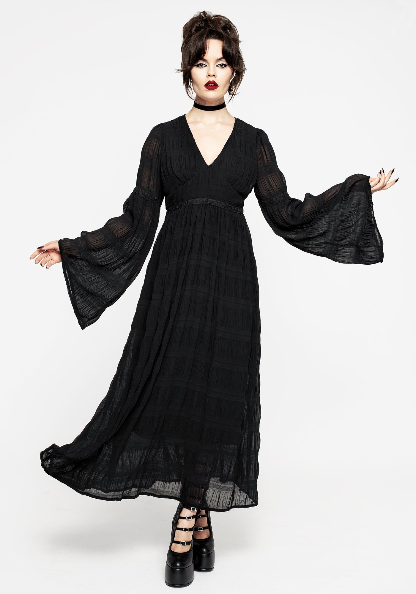 Disturbia | Deirdre Flute Sleeve Maxi Dress