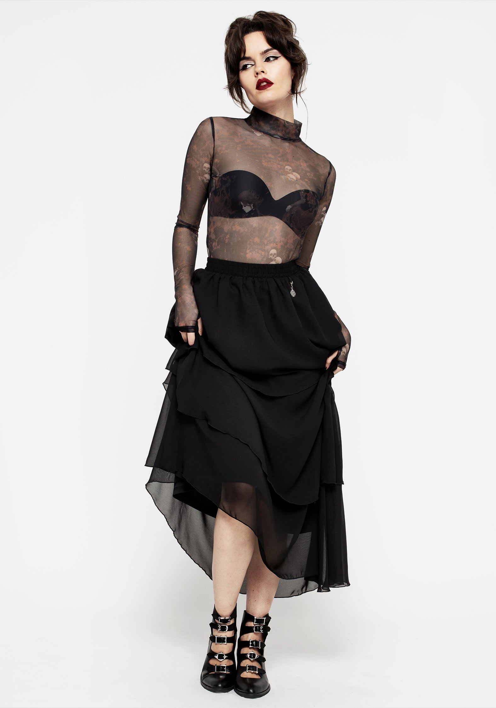 Disturbia | Aisling Layered Cascade Maxi Skirt | Skirts