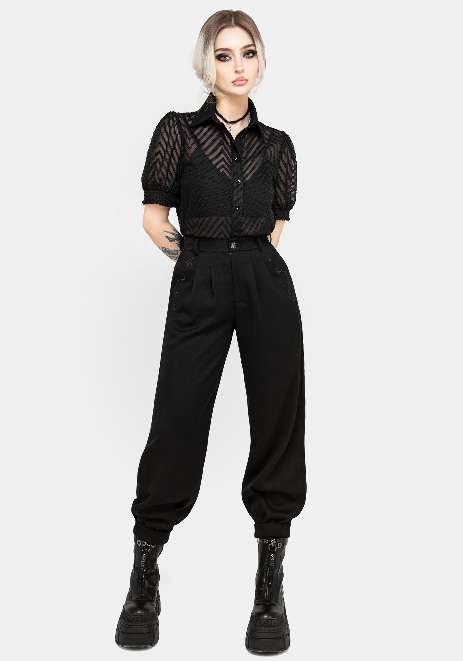 Chevron Button Up Blouse Top main image 0