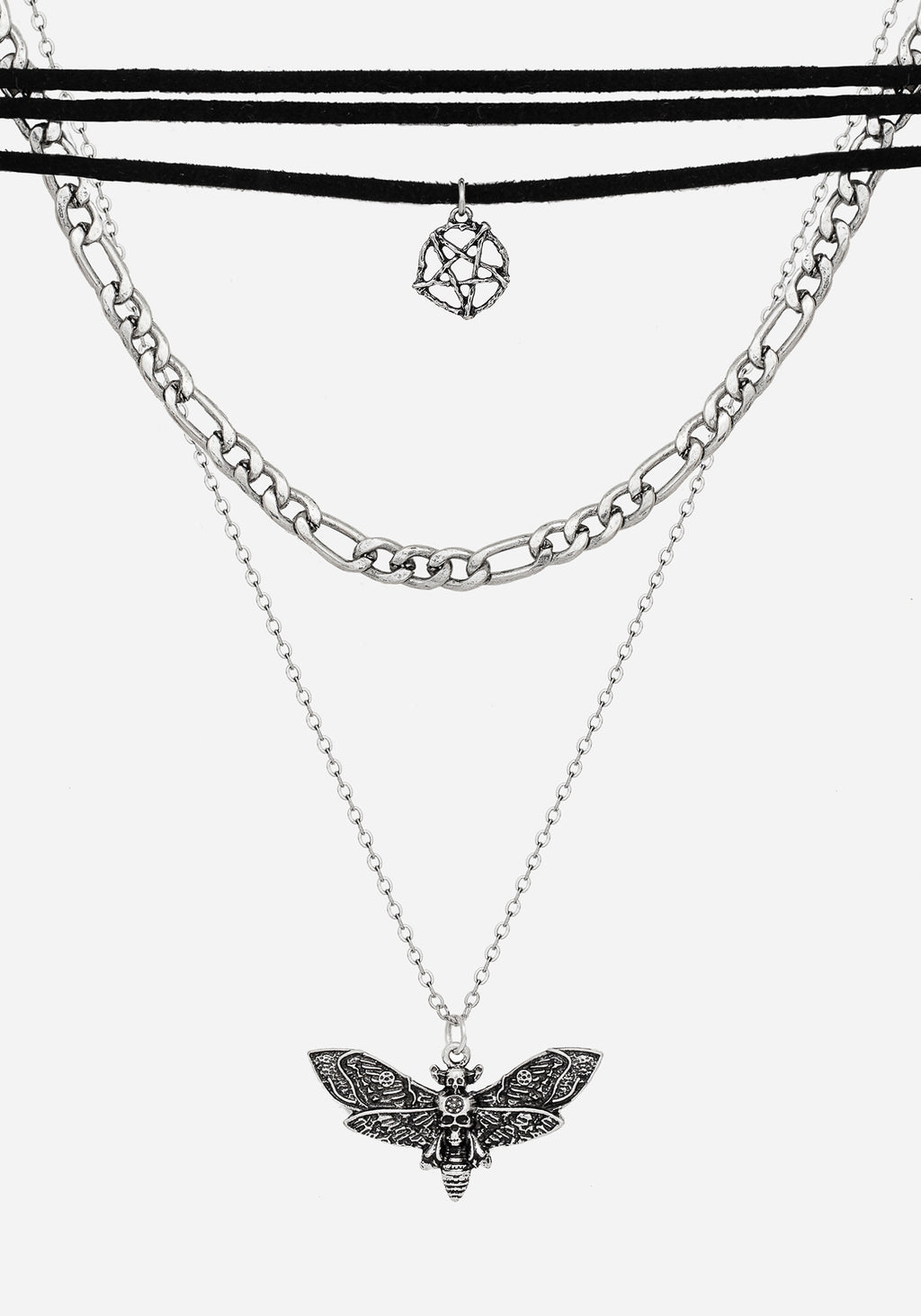 Disturbia Mortmoth Layered Choker Necklace Necklaces